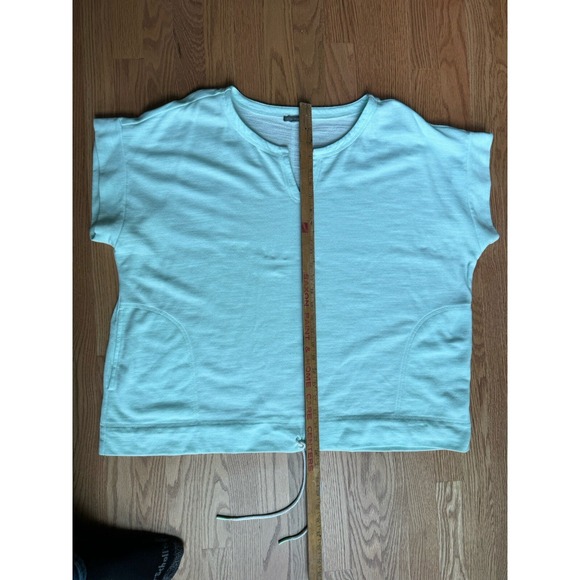Talbots Short Sleeve Sweatshirt Women's Size 3X Mint Green Pockets Drawstring - Picture 9 of 9